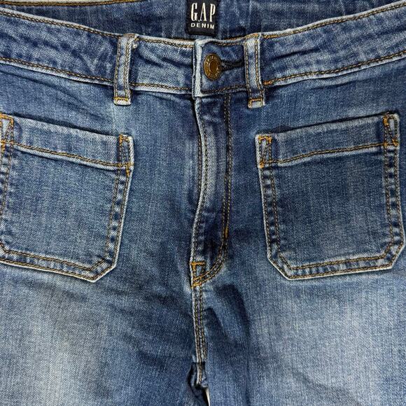 Gap Girls High Rise Flare Jeans Size 12 Blue Stretch Denim Retro Y2K Style - Picture 7 of 7